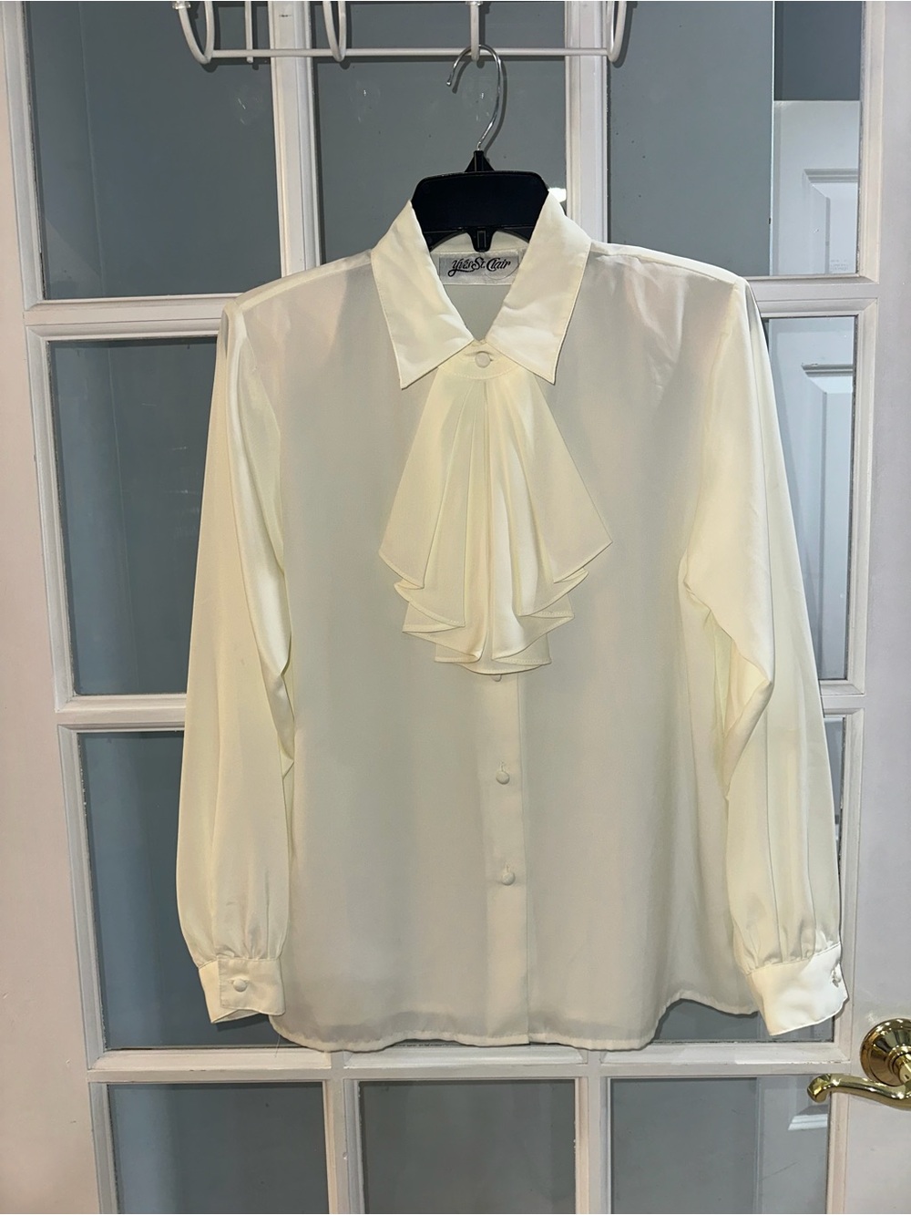 Yves St Clair Vintage Blouse Renaissance Pirate Womens Top Prairie Size 8 Ivory